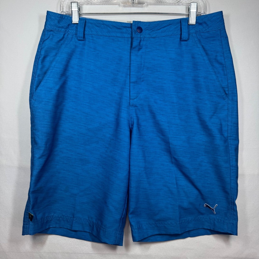 Puma Golf Shorts‎ Men's Blue Heather Performance Lightweight Comfort Golf Sz 32